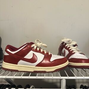 Nike Red and White Dunk Sneakers Classic Style